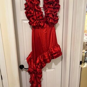 Fashion Nova Red Asymmetrical Dress